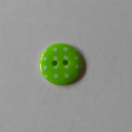 Prickig knapp 441 lime/vit prickig
