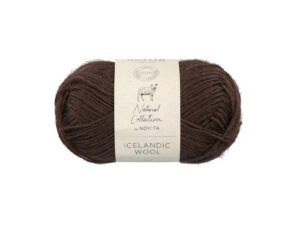 Garn färg brun. Novita Icelandic Wool fg 696 Mörkbrun