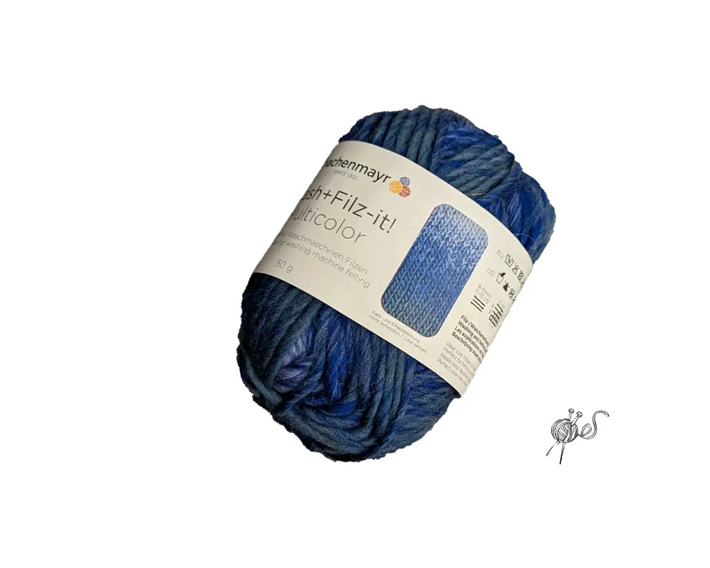 Garn fler färger. Wash+Filz-it! Fine, 50g fg. 201 Multifärg Havet