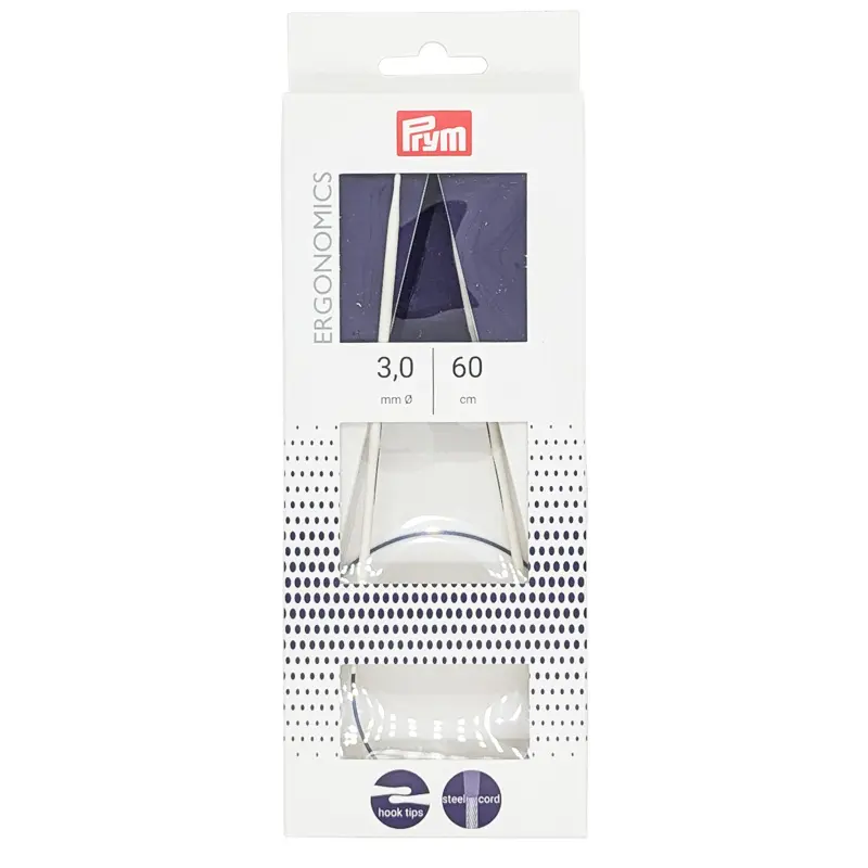 Pryms rundstickor Carbon 60 cm 3,0 mm för stickningsprojekt