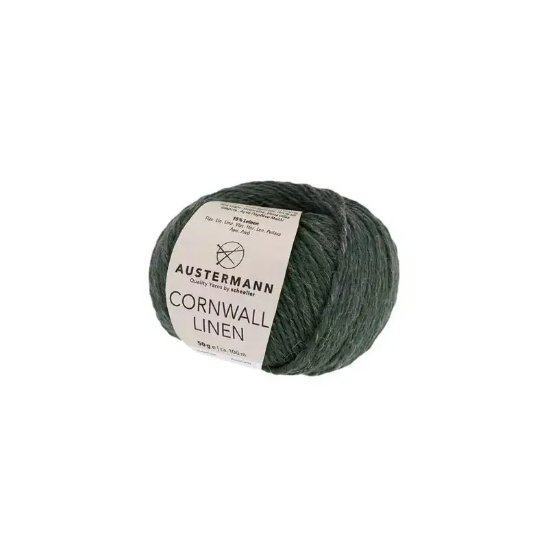 Garn cornwall linen med färg grönpetrol.
