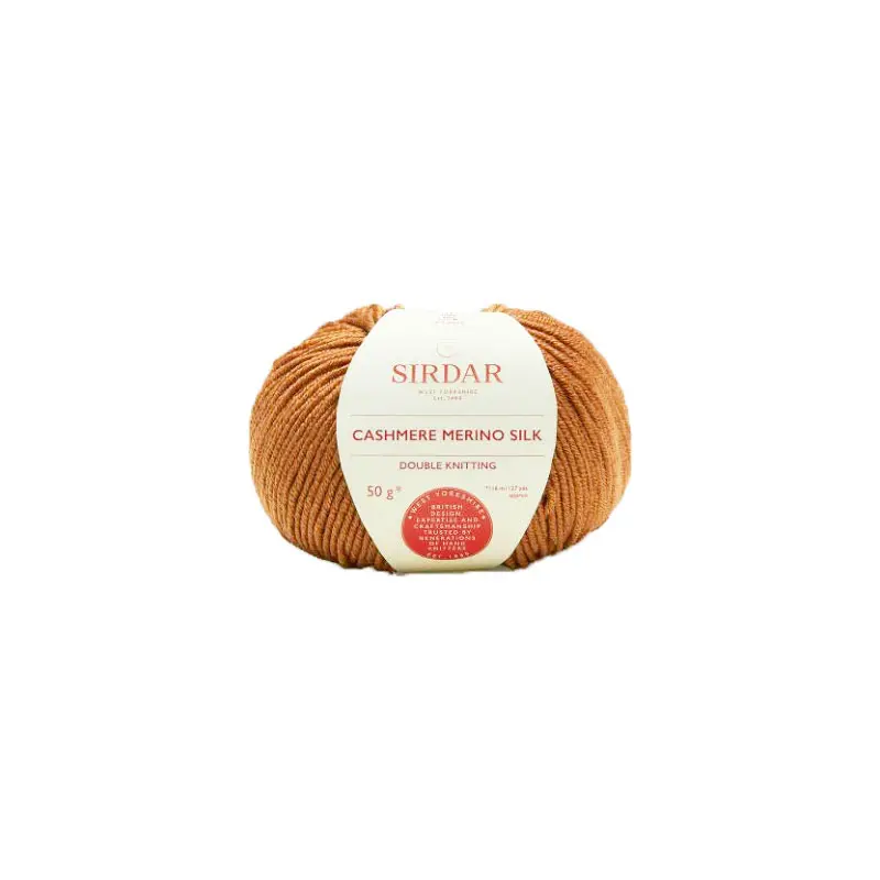 Garn med namn Sirdar Cashmere Merino Silk DK med färg brun.