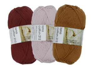 En grupperad bild på garnmärket Lana Cotton 212.