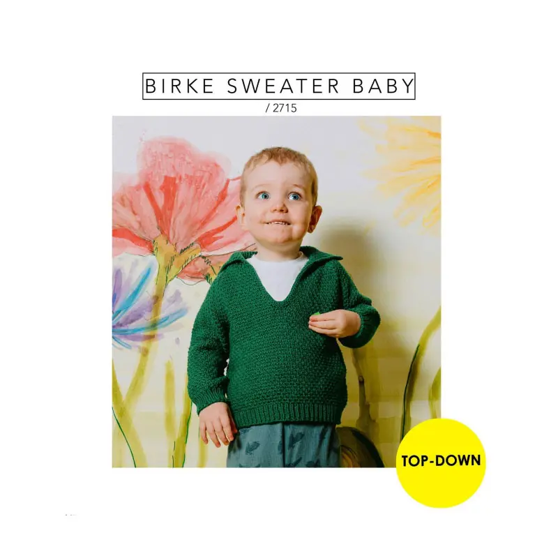 Bild på mönster på en barn tröja Birke Sweater Baby Lana Cotton 212